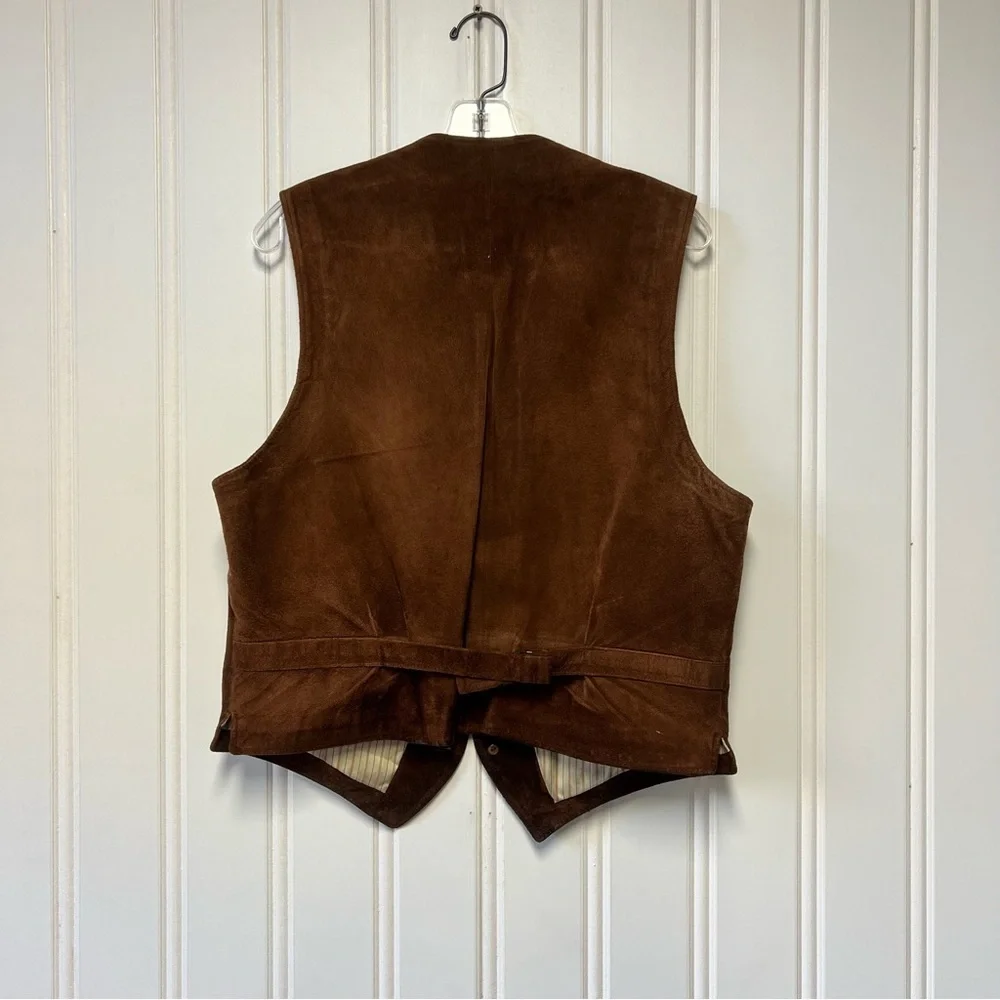 GAP Genuine Leather Suede Vest Men’s Medium Dark Brown Western Vintage Style